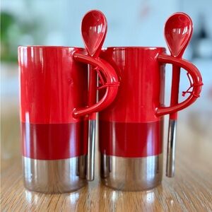 Starbucks verismo tall espresso coffee mugs spoons